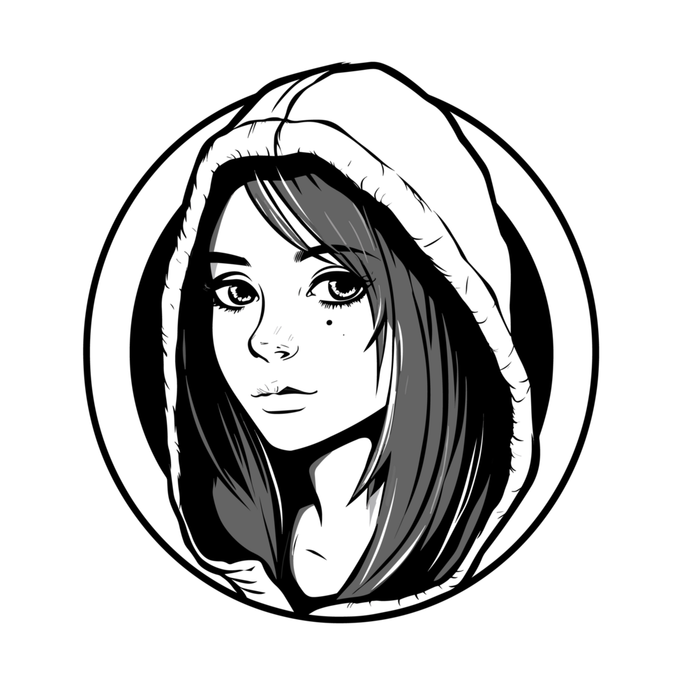 Beautiful Girl Wearing Hoodie - png