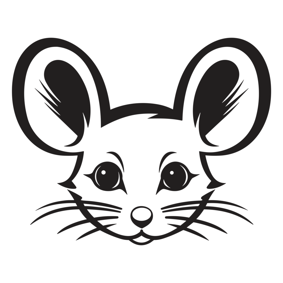 Beautiful Mouse Face Silhouette - png
