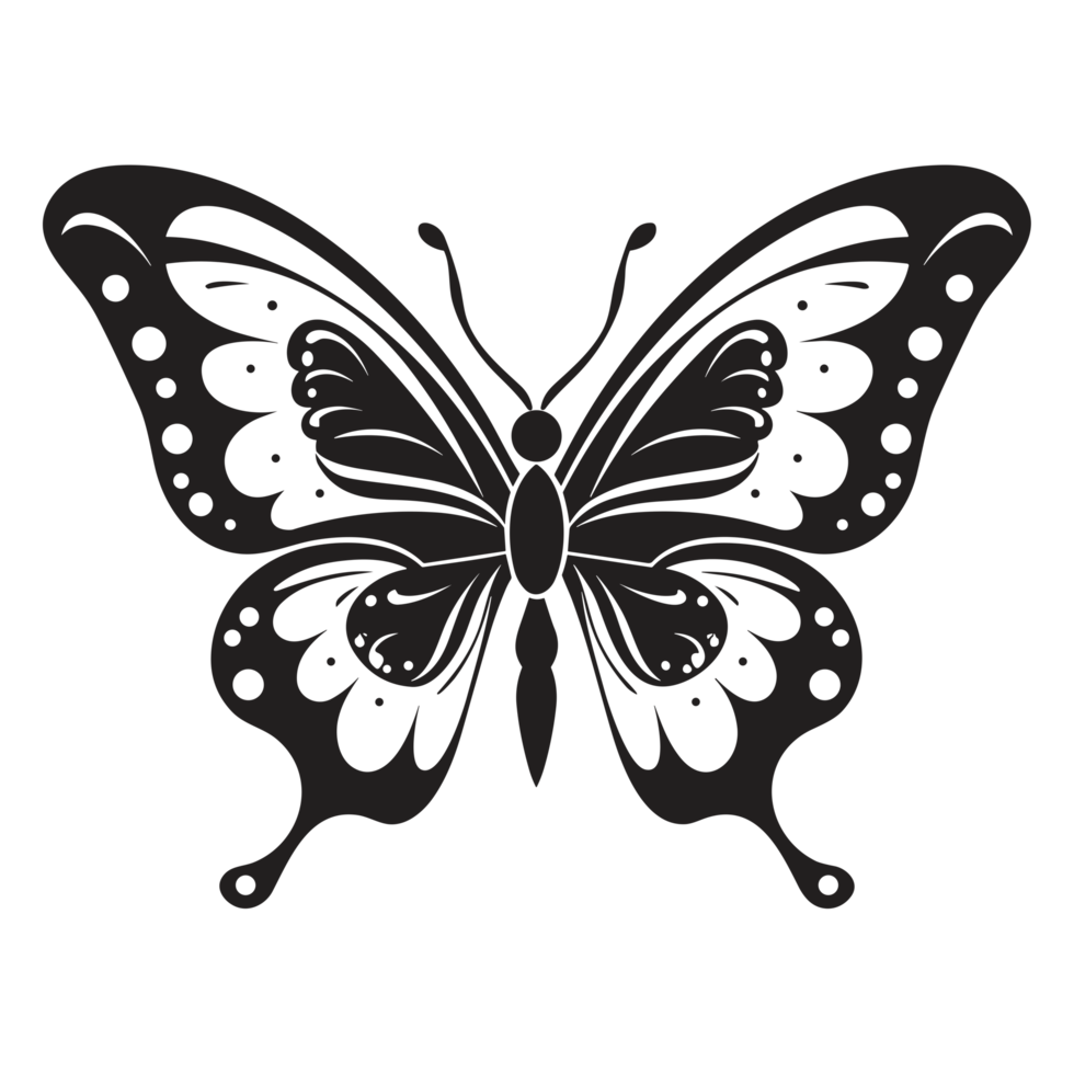 Beautiful Butterfly Silhouette - png