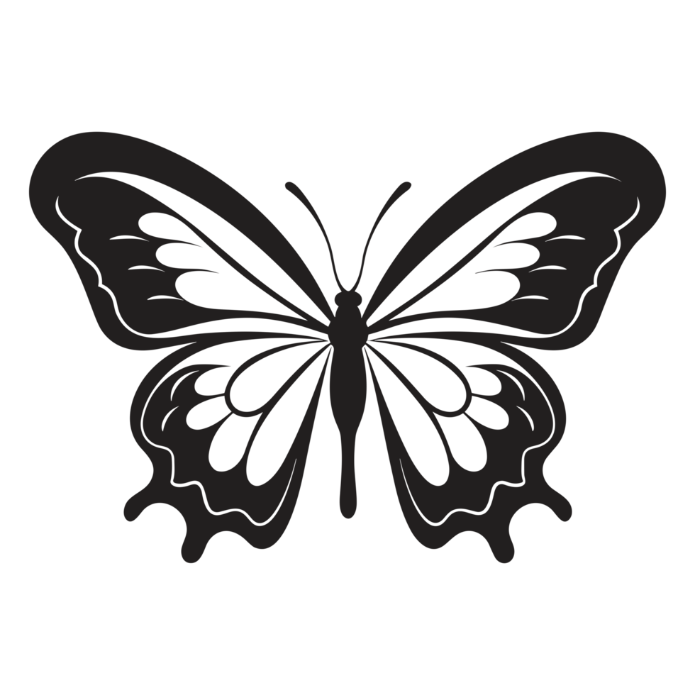 Beautiful Butterfly Silhouette - png