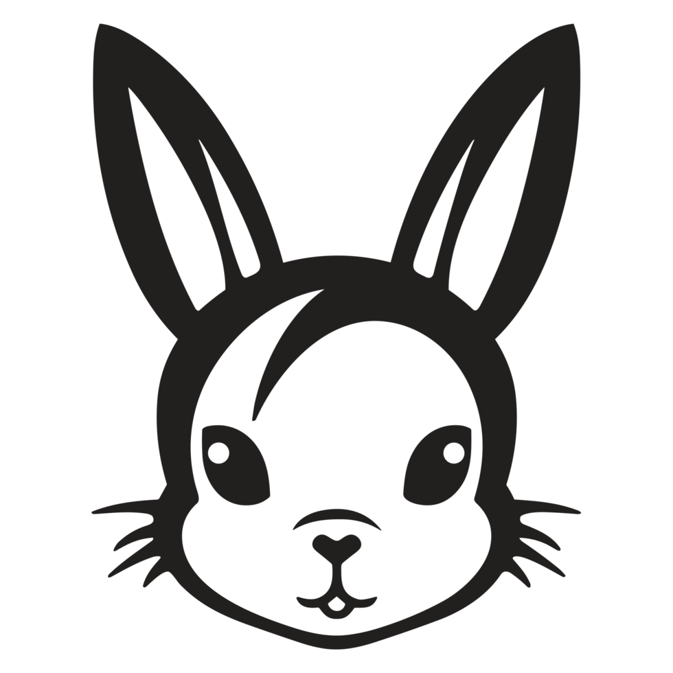 Beautiful Rabbit Face Silhouette - png