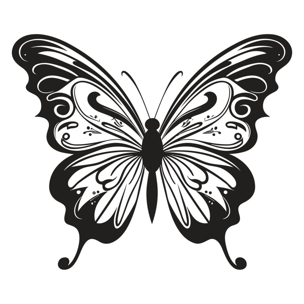 Beautiful Butterfly Silhouette - png