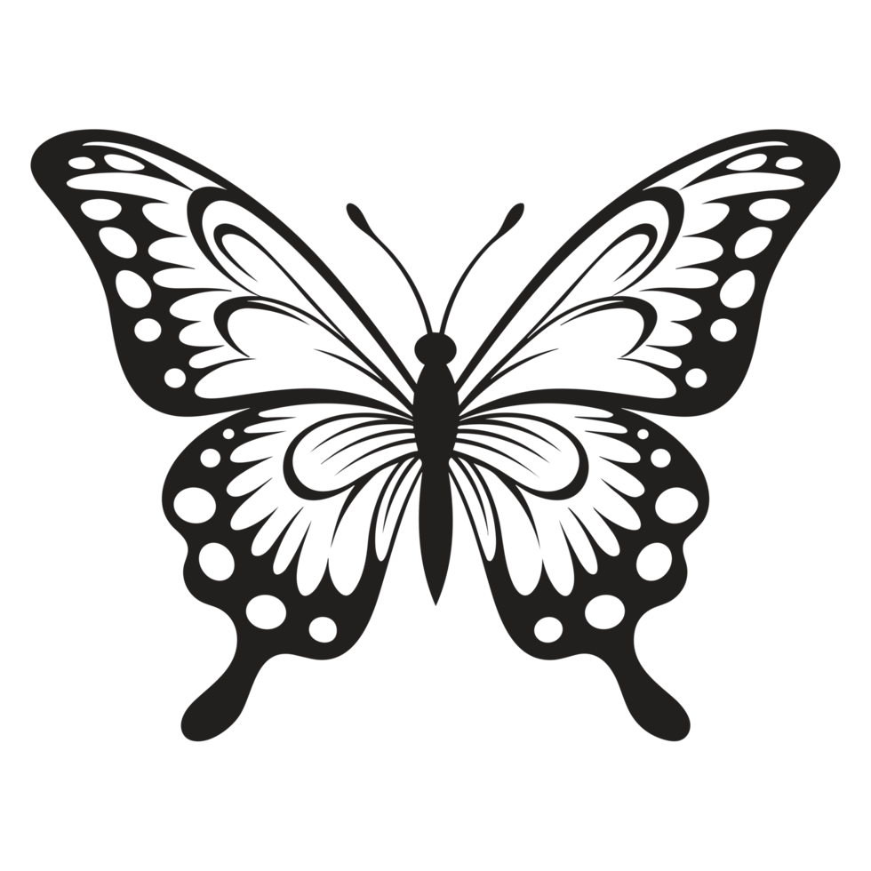 Beautiful Butterfly Silhouette - png