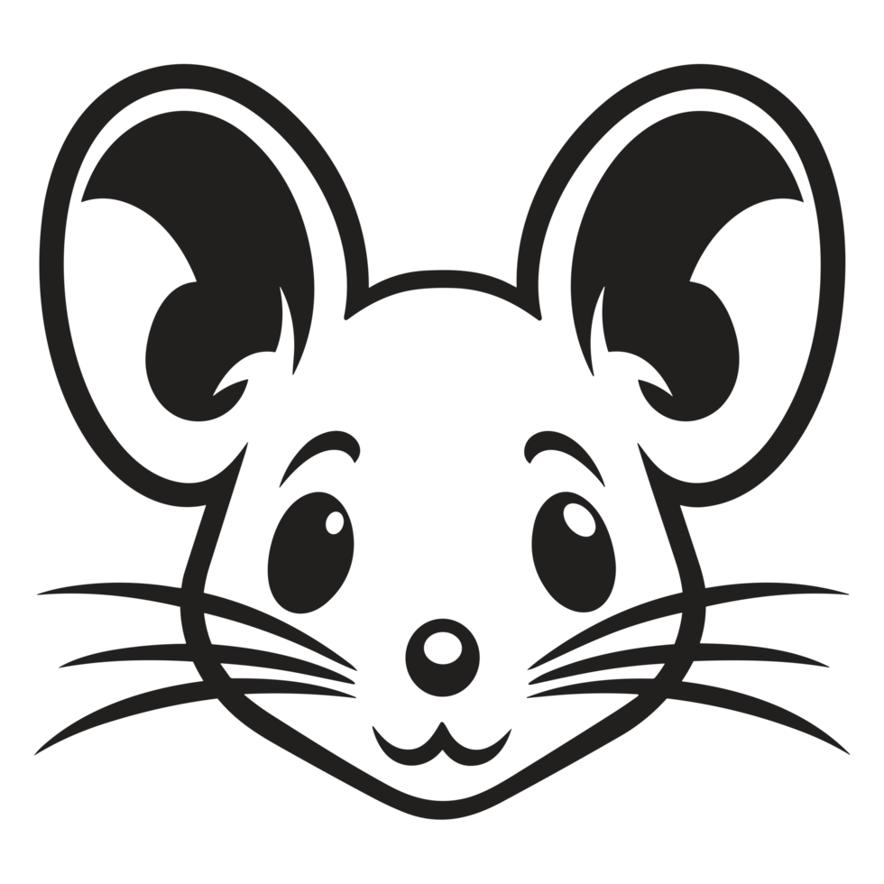 Beautiful Mouse Face Silhouette - png