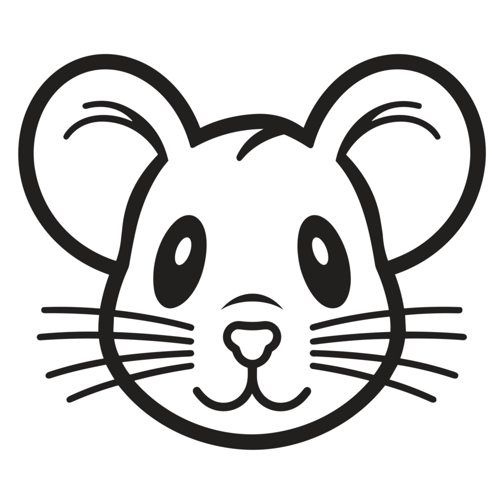 Beautiful Mouse Face Silhouette - png