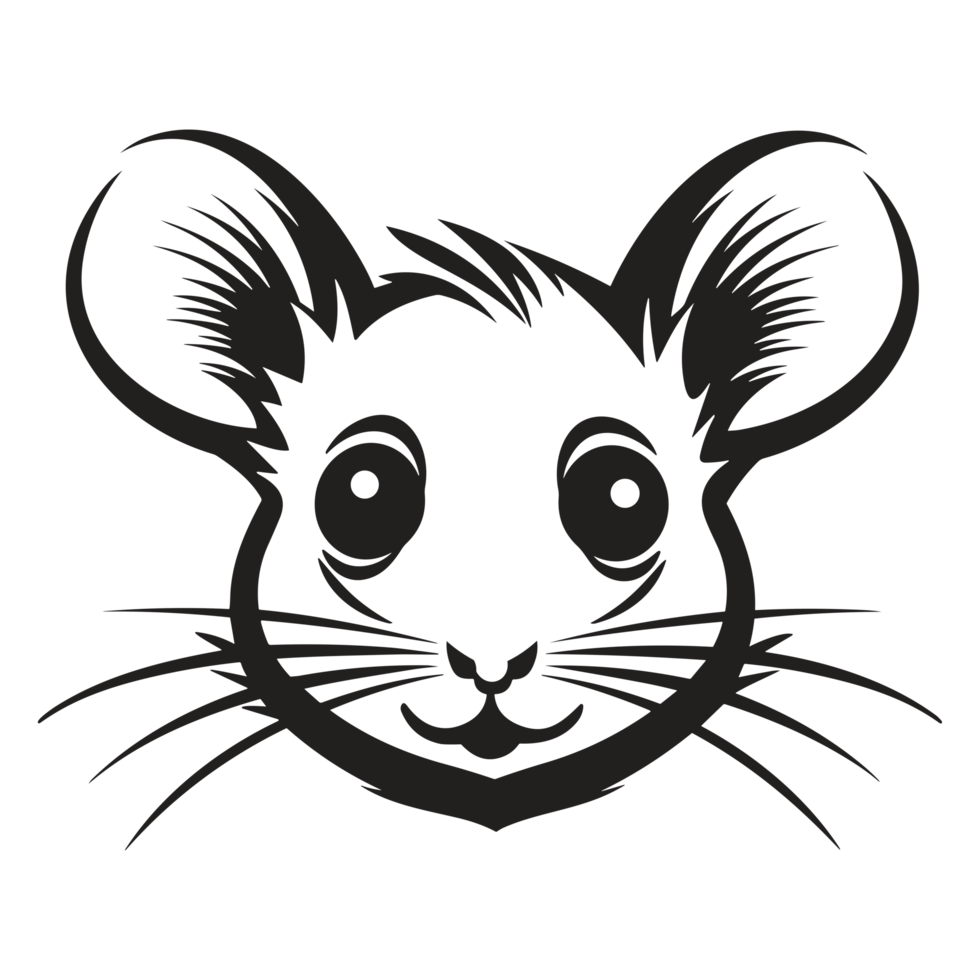 Beautiful Mouse Face Silhouette - png