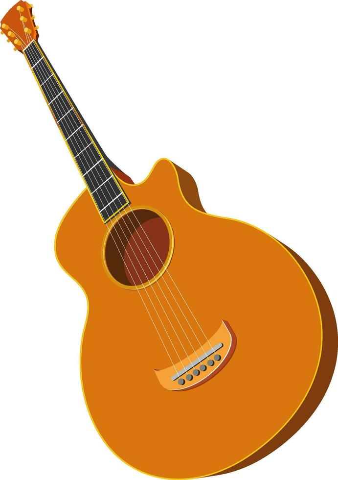 Illustration of orange guitar. vector