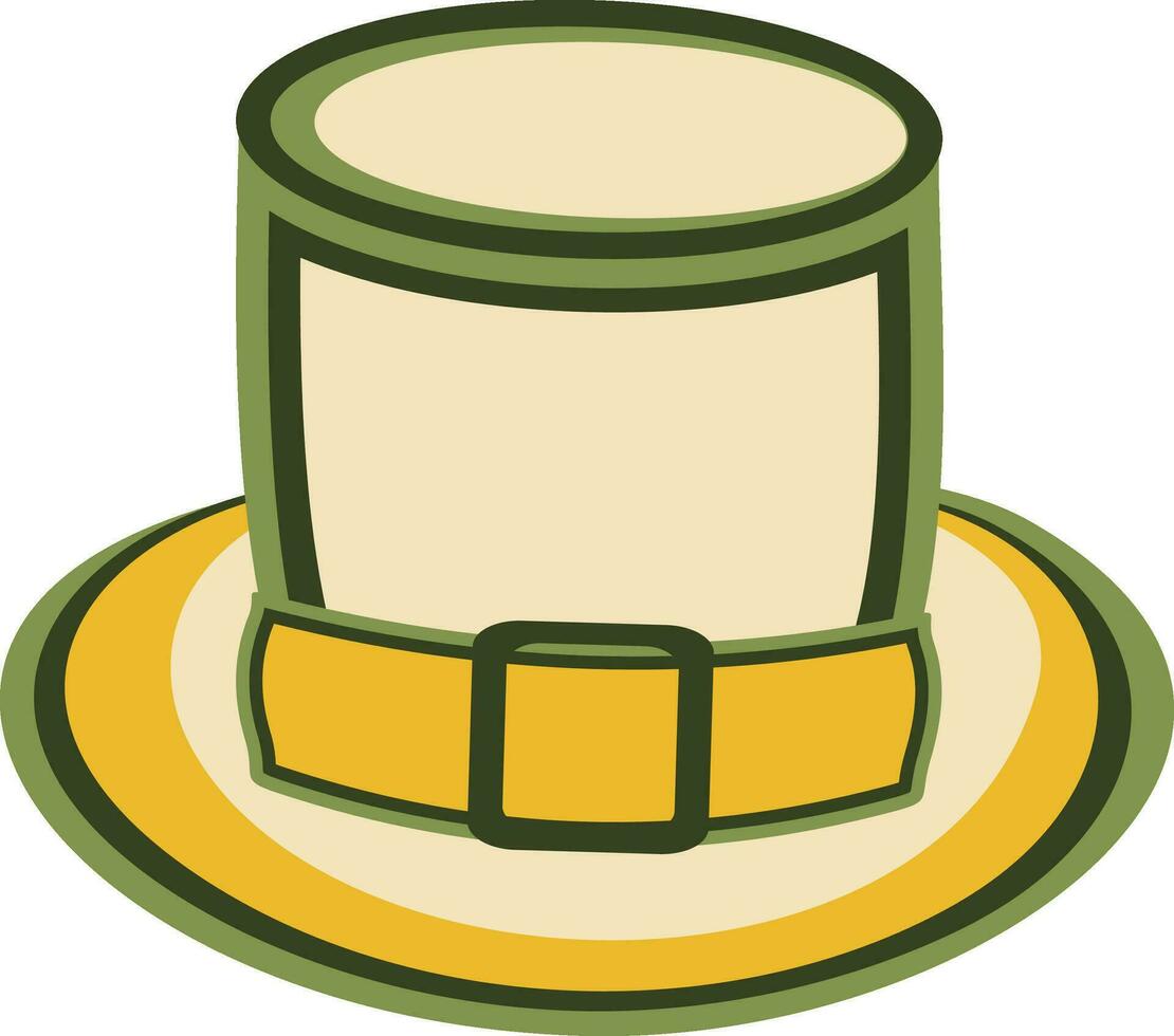 Green and yellow leprechaun hat design. vector