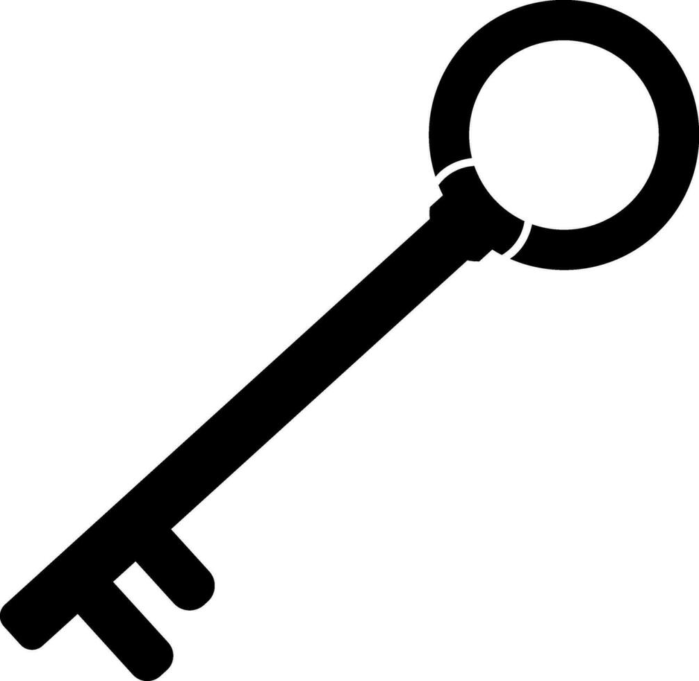 Flat illustration of a black key. vector