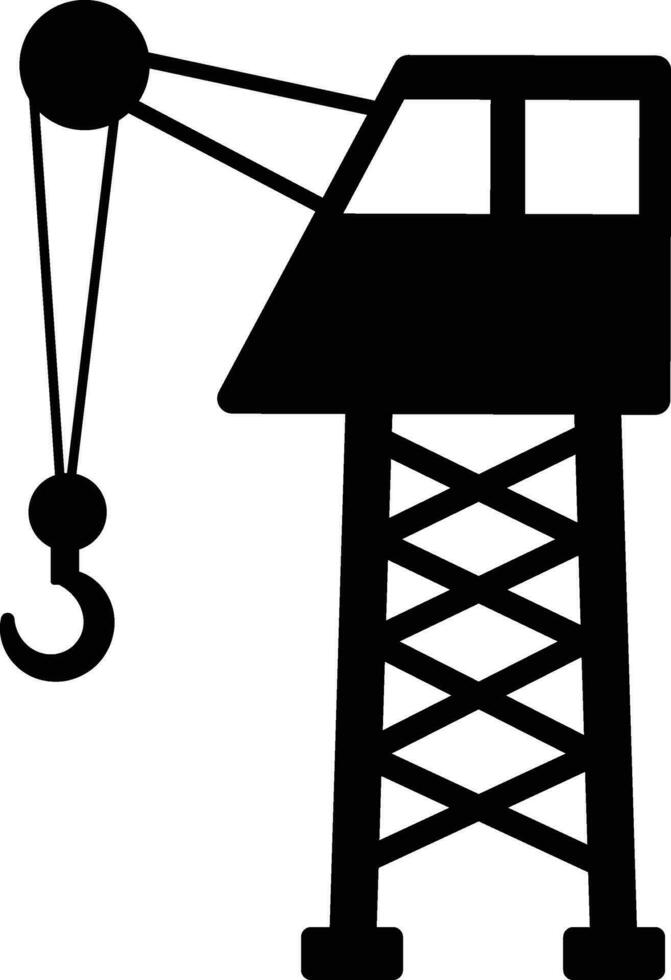 Crane with lock on white background. vector