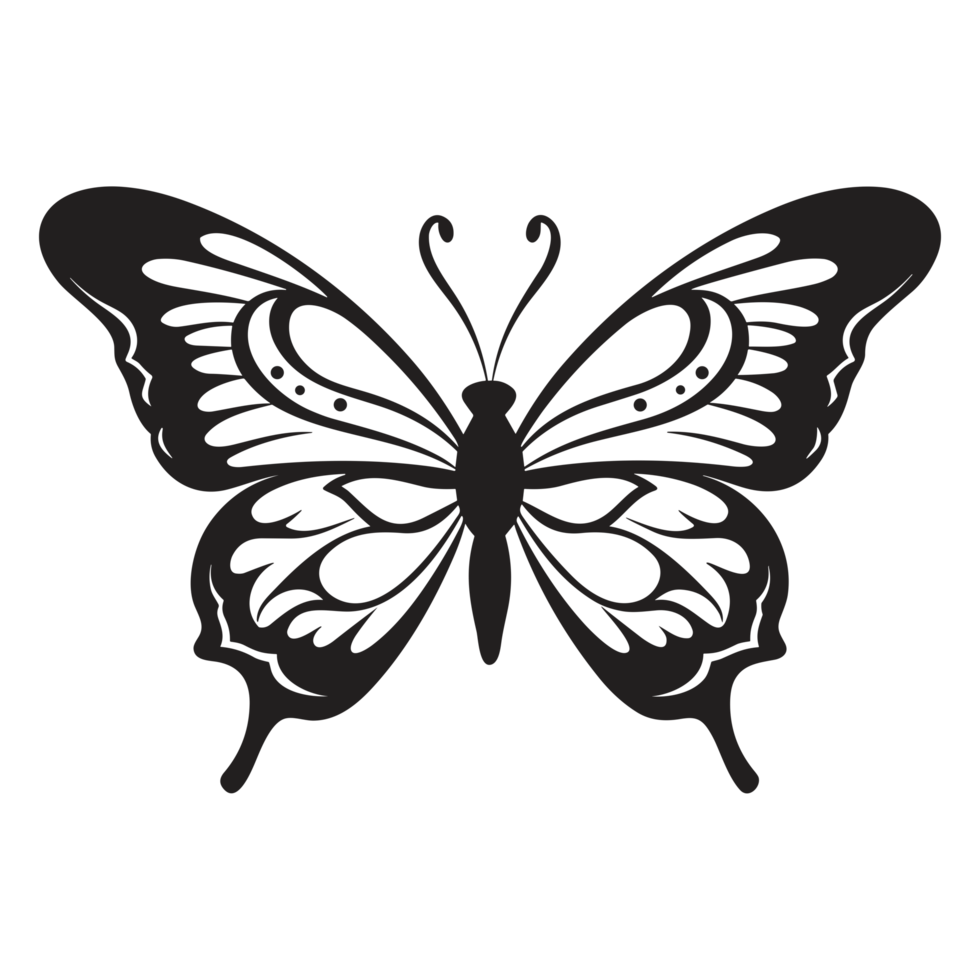 Beautiful Butterfly Silhouette - png