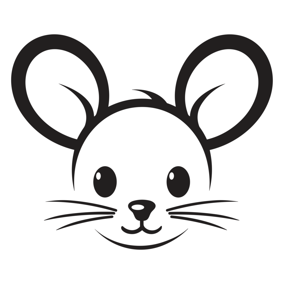 Beautiful Mouse Face Silhouette - png