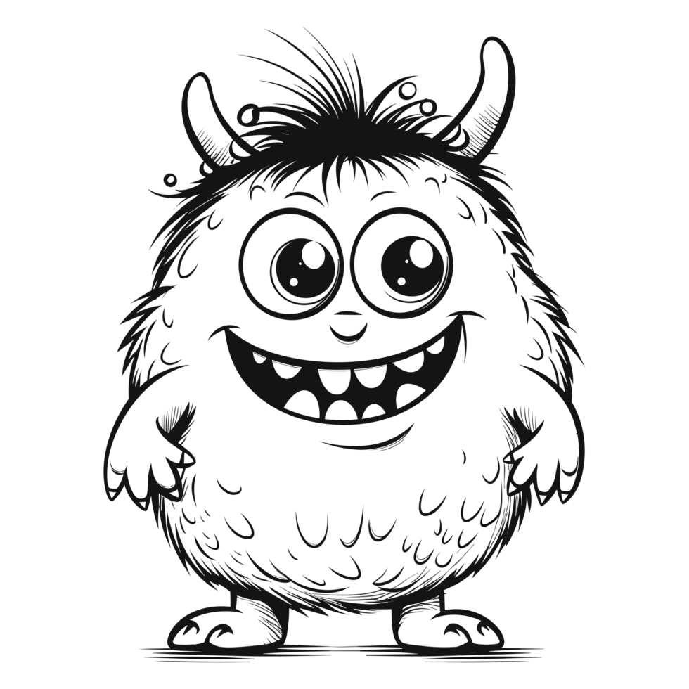 kawaii stijl monster - generatief ai png