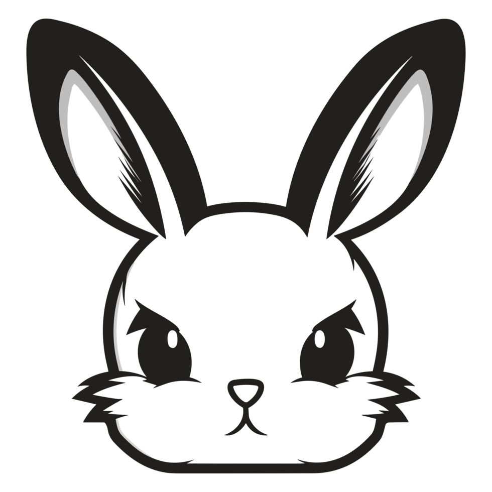 Beautiful Rabbit Face Silhouette - png
