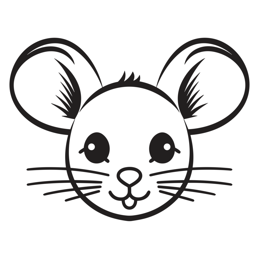 Beautiful Mouse Face Silhouette - png
