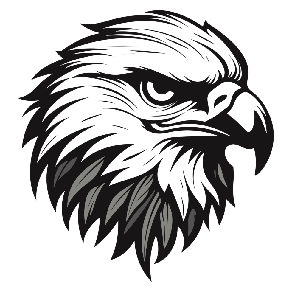 Beautiful Eagle Face Silhouette - png