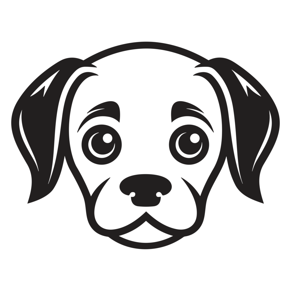 Beautiful Dog Face Silhouette - Generative Ai png