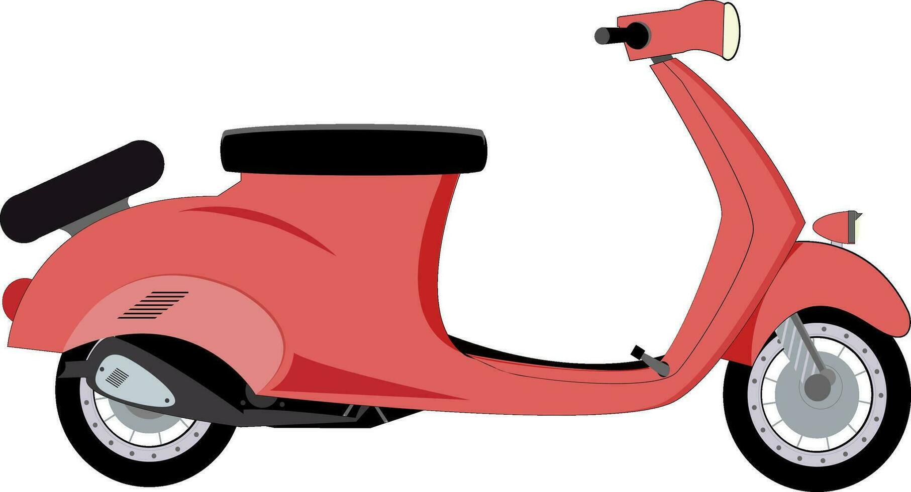 Retro flat icon of scooter. vector