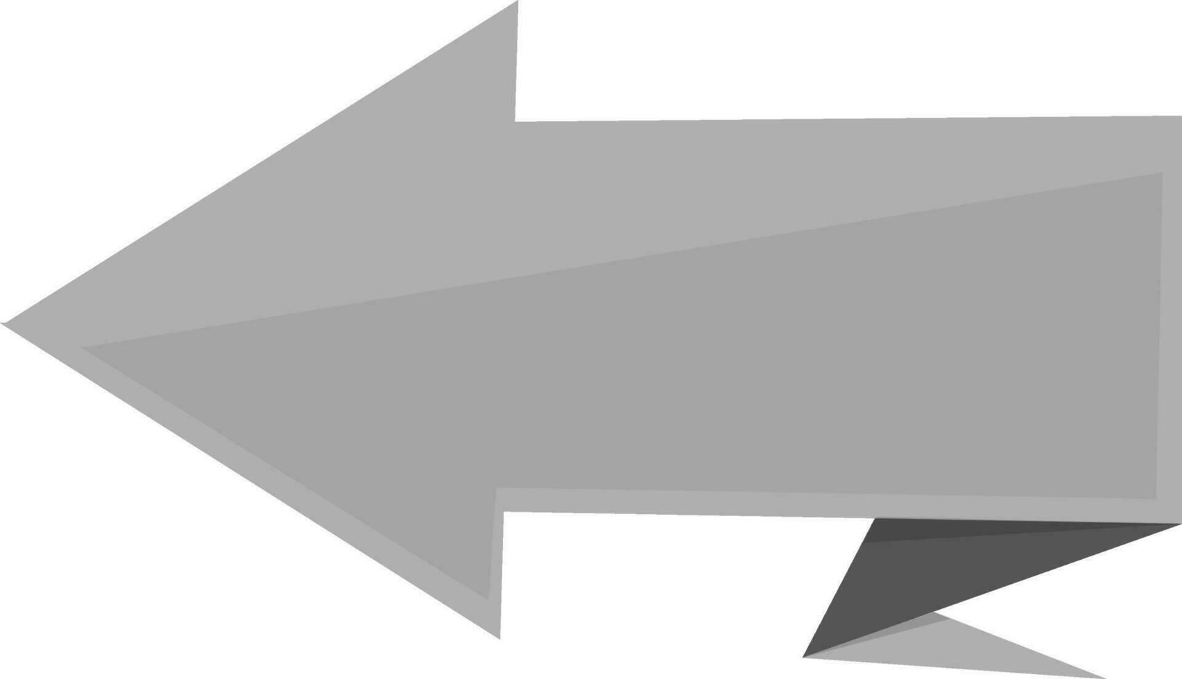 Arrow shape gray and black ribbon. vector