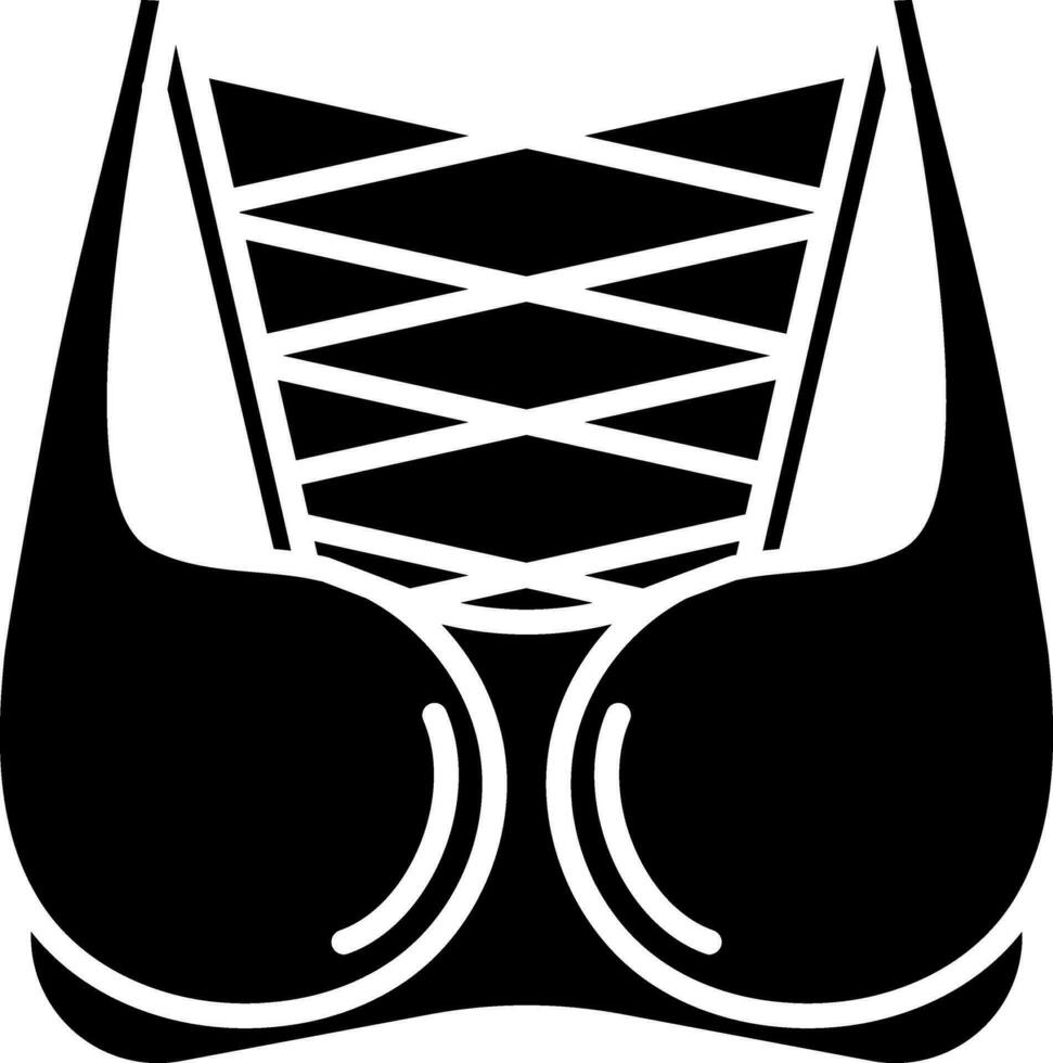 Starppy Bra Glyph Icon in Flat Style. vector