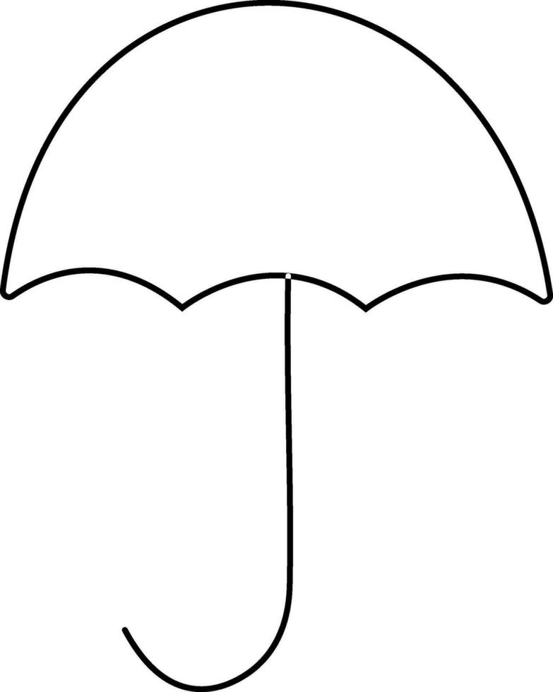 Umbrella in black line art illustration. vector