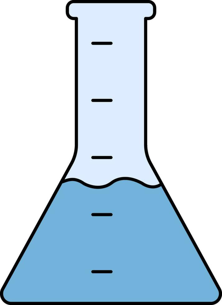 Chemical Flask Icon In Blue Color. vector