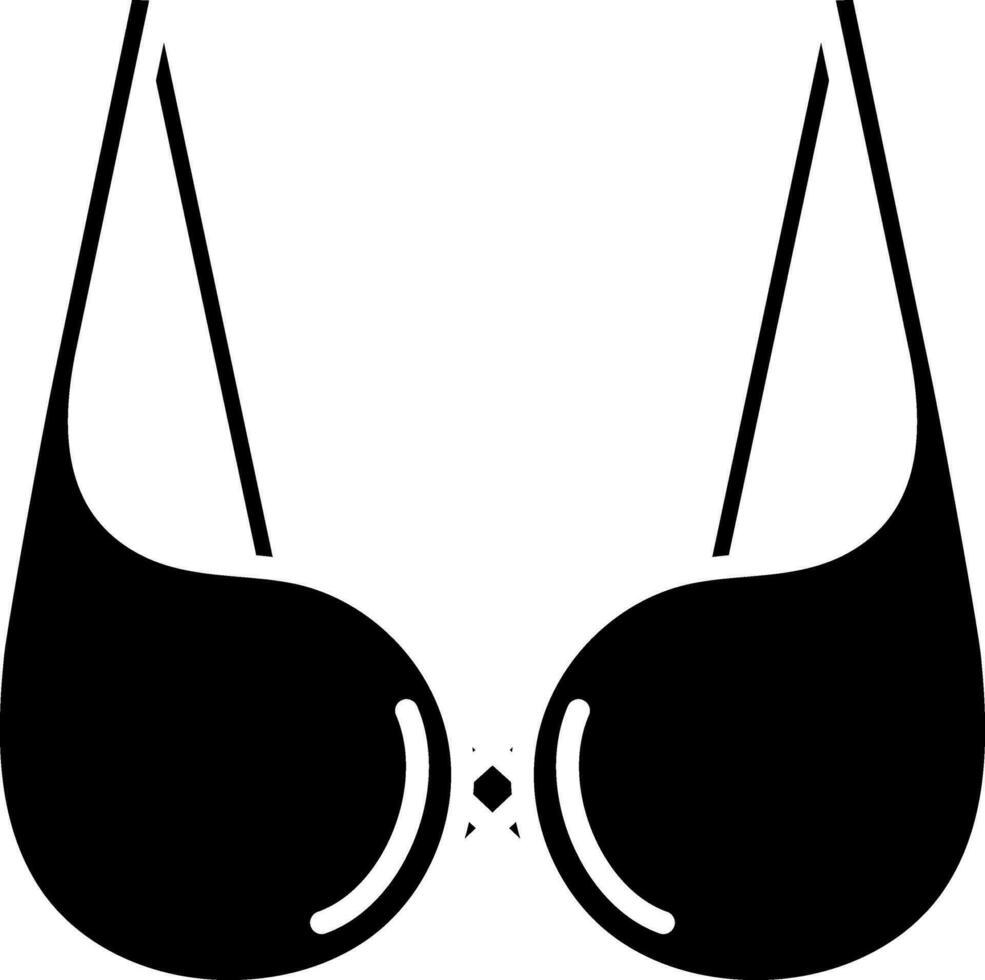 Black Bra Icon on White Background. vector