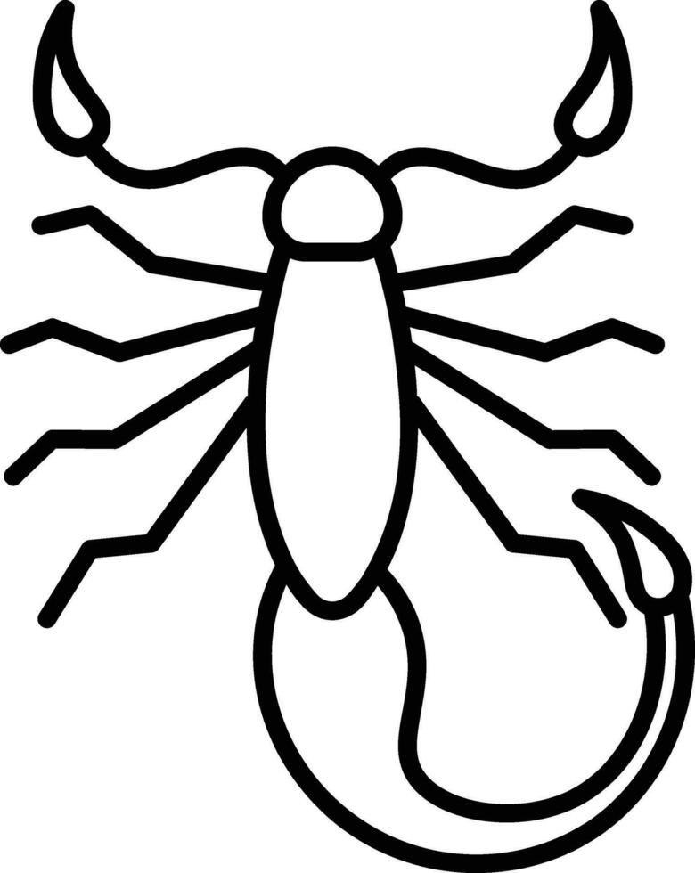 Scorpio icon or symbol in black outline. vector