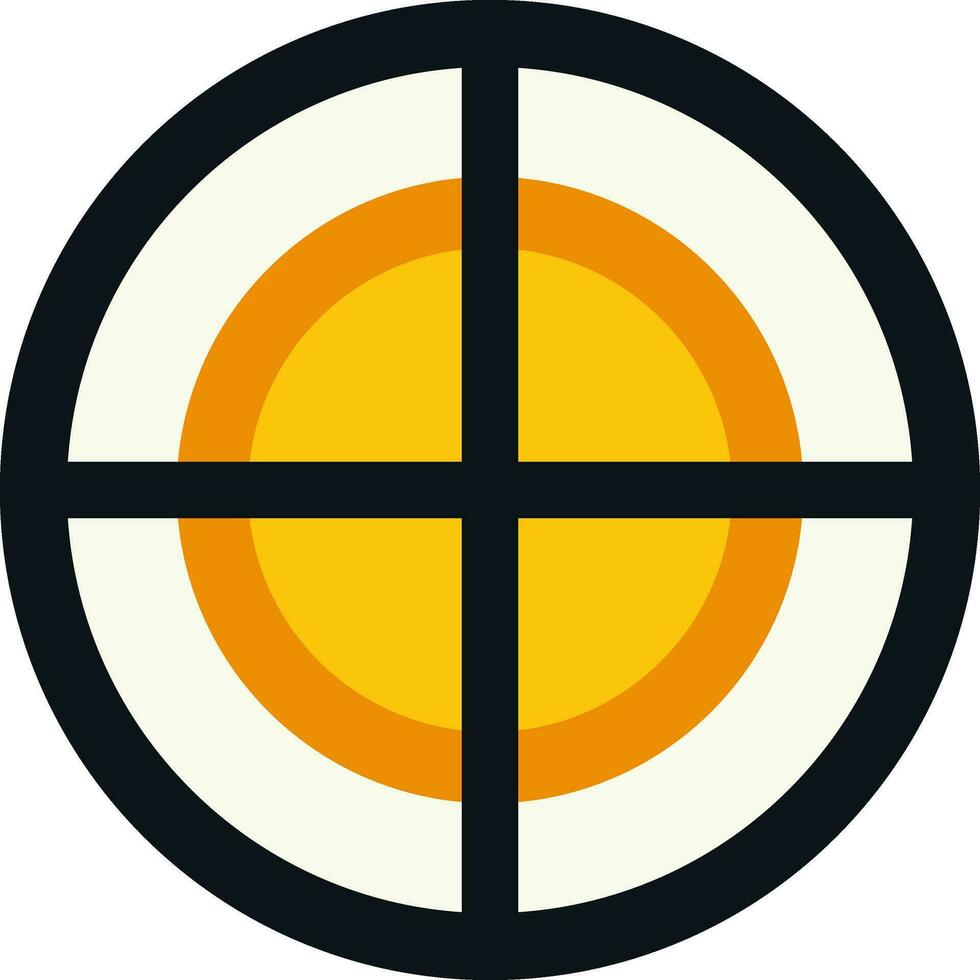 Isolated Target Icon Or Symbol In Yellow And Black Color. vector