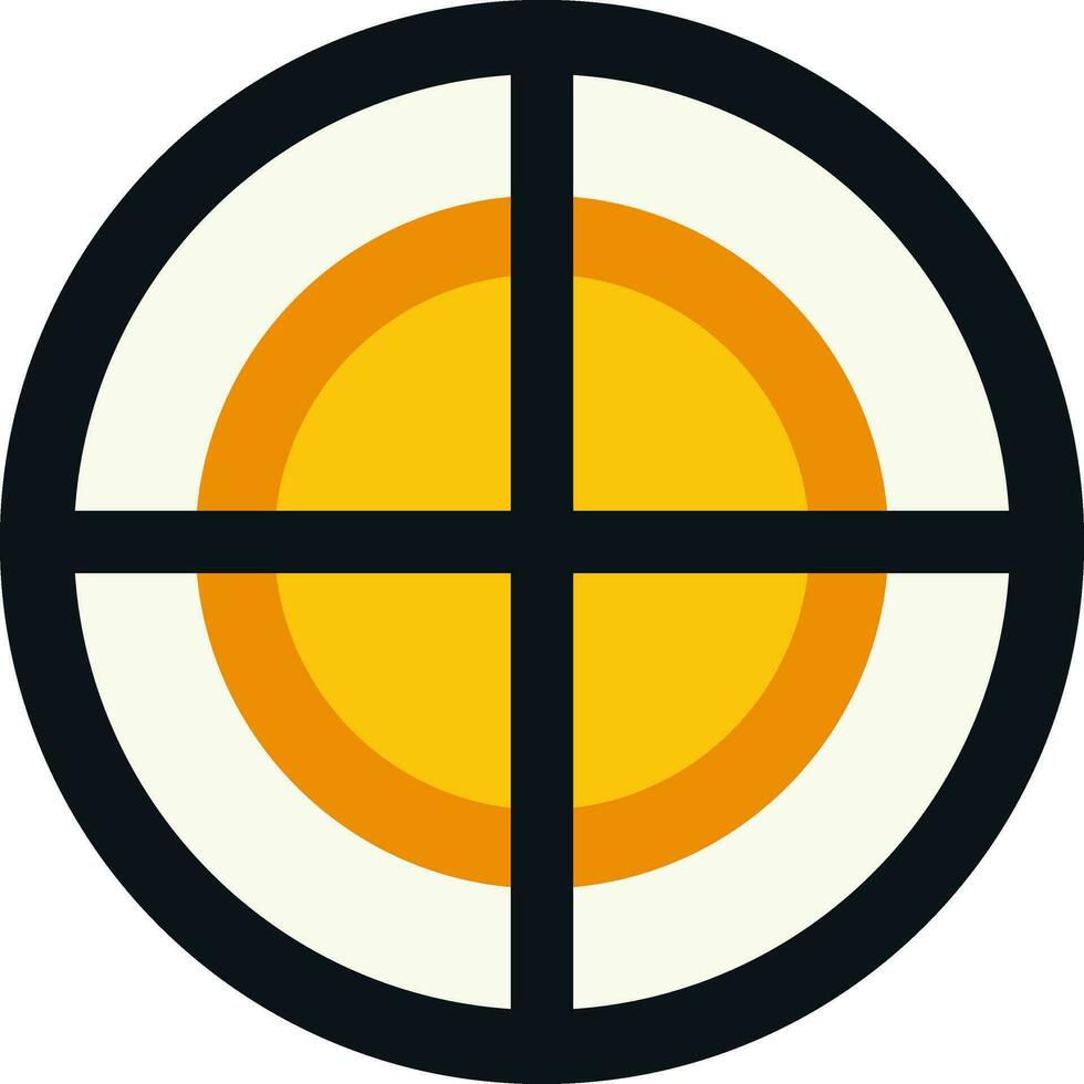 Isolated Target Icon Or Symbol In Yellow And Black Color. vector