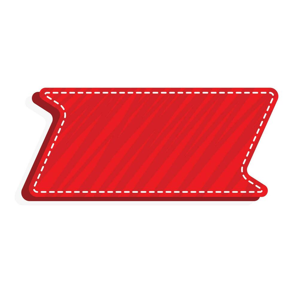 Red Blank Label Or Sticker, Tag Element On White Background. vector