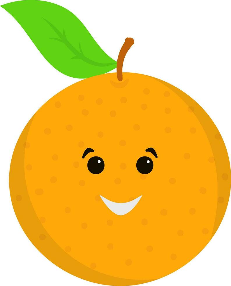 contento dibujos animados naranja plano icono o símbolo. vector