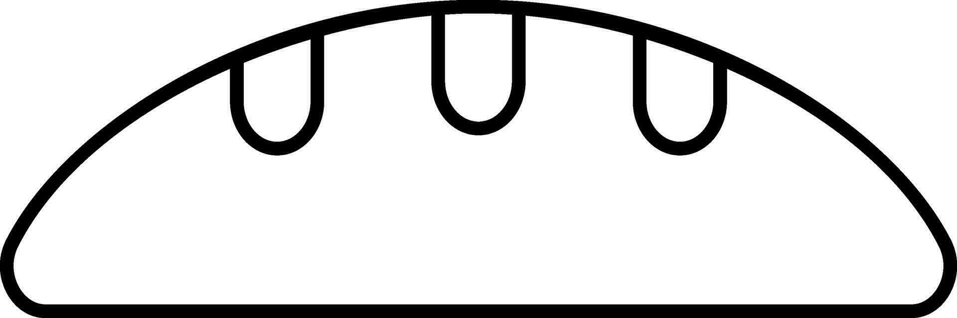Illustration Of Baguette Icon In Black Stroke. vector