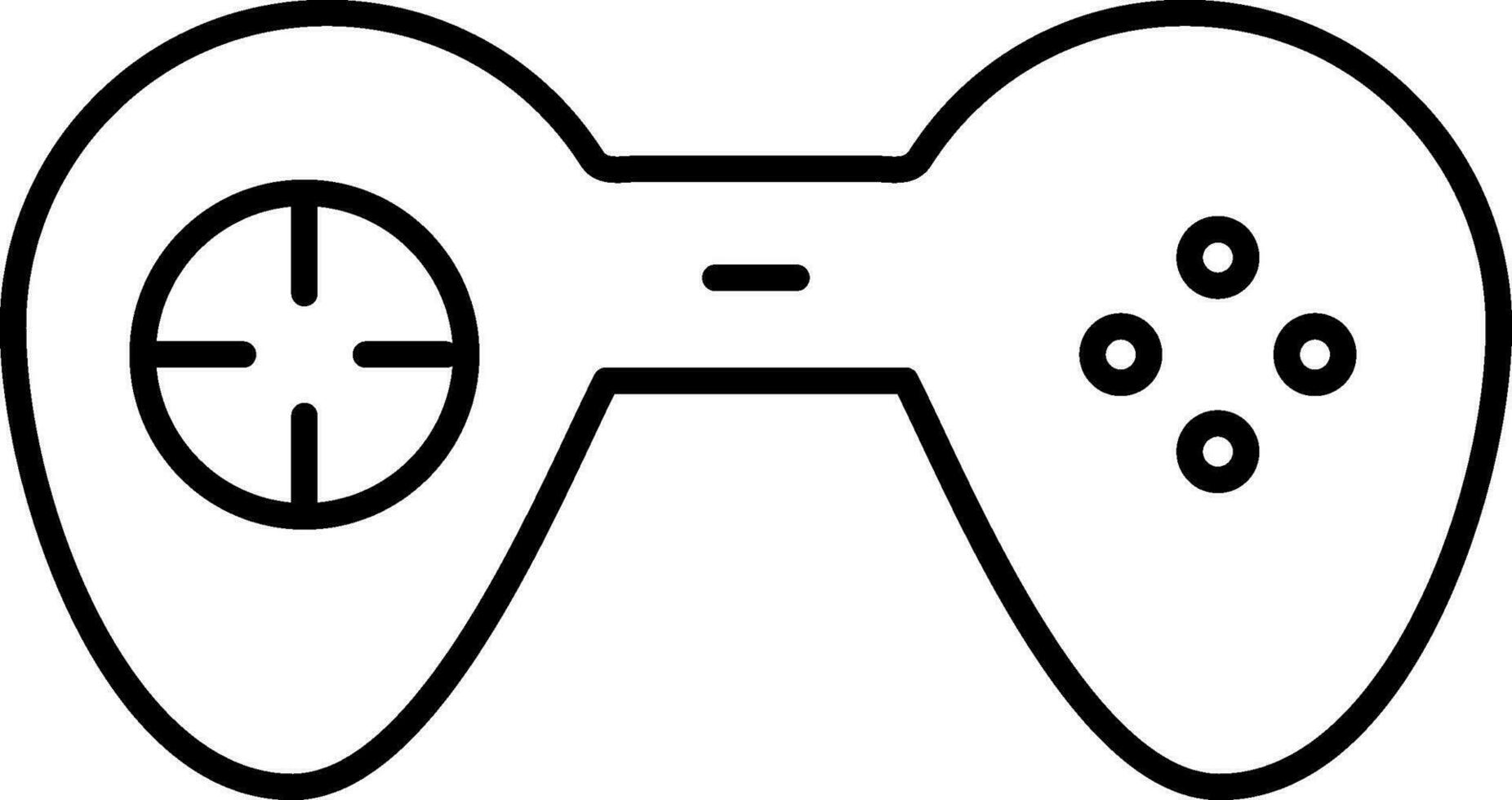 Black line art illustration of Gamepad icon. vector