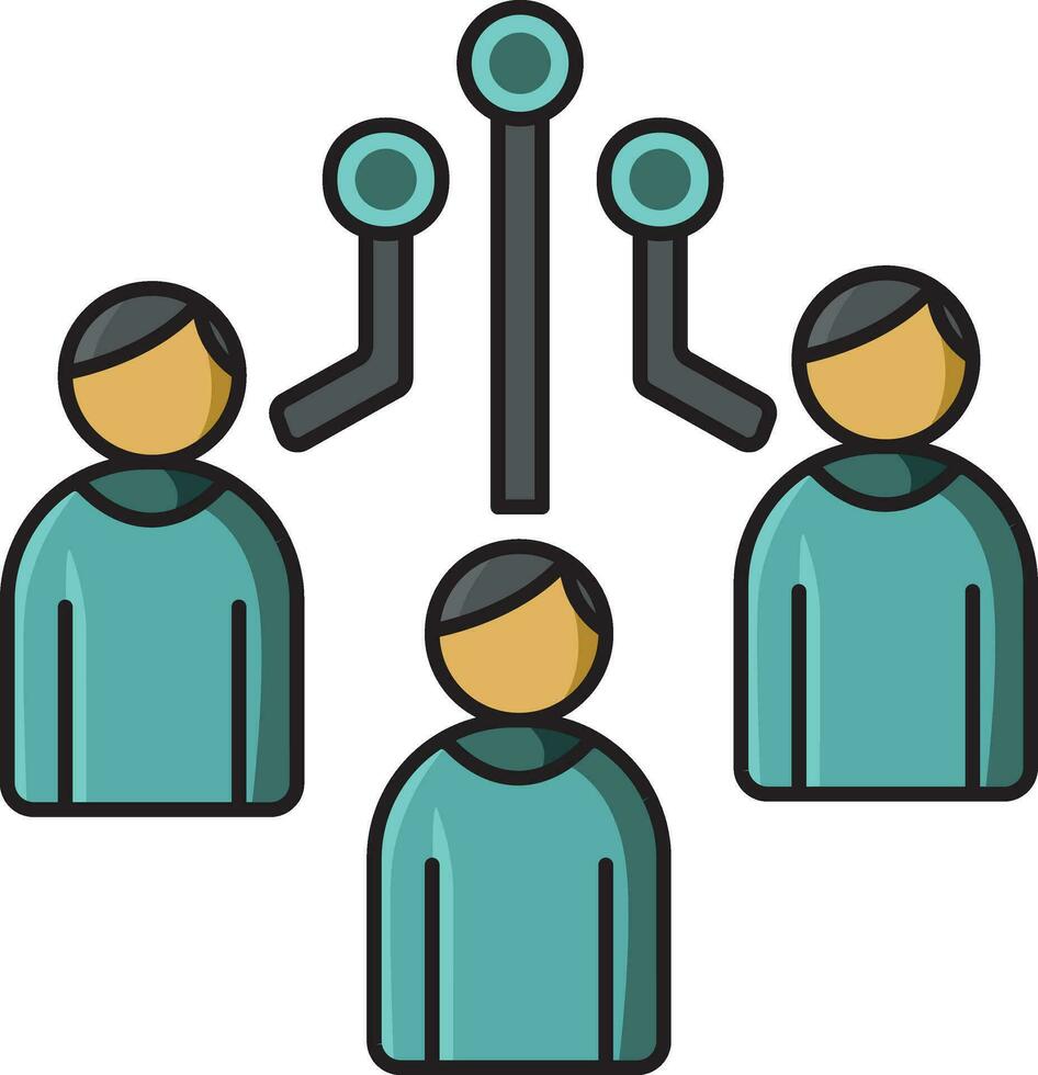 User Connection Or Networking Icon Flat Style. vector
