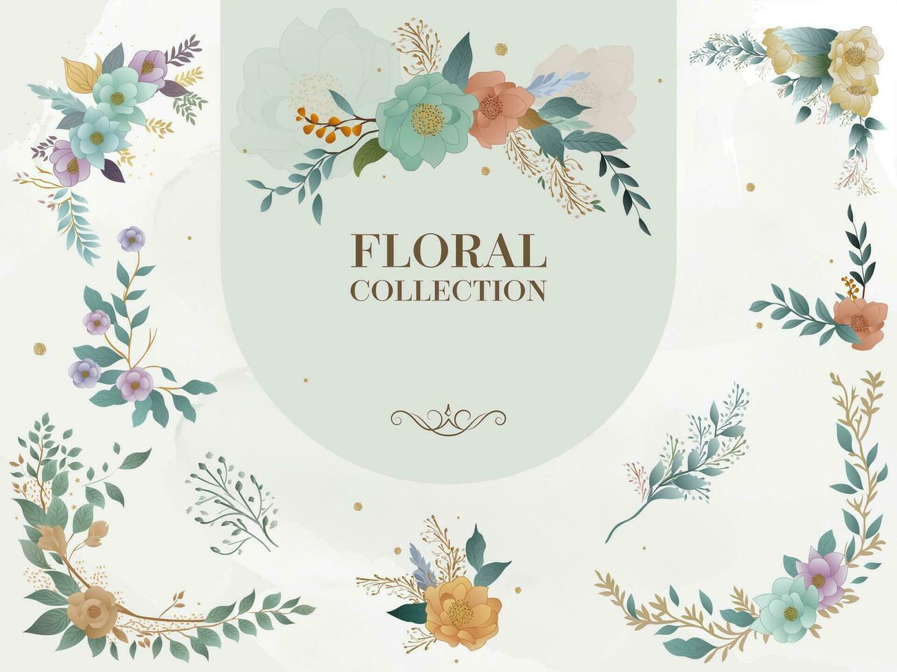 Collection of Floral Poster, Greeting card Or Invitation Design. vector