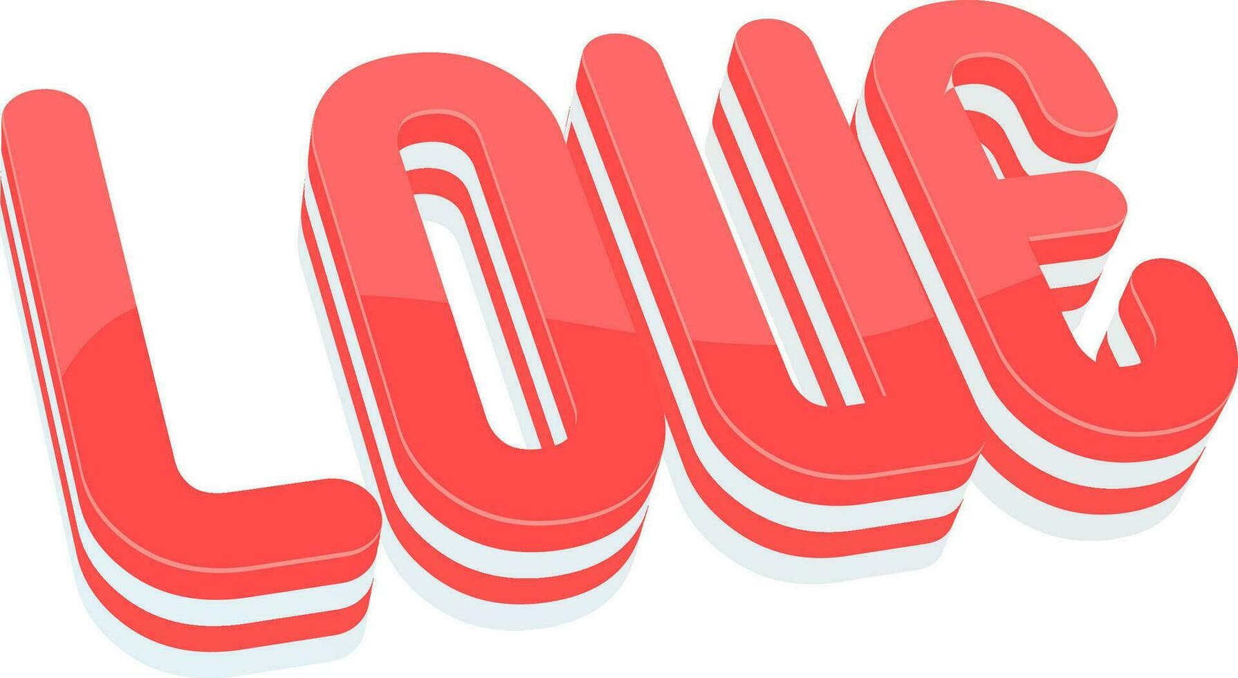 Creative 3D Pink Text Love. vector