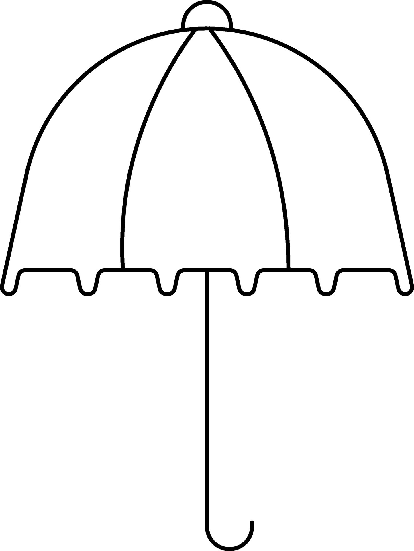 Black Thin Line Art Illustration of Umbrella Icon. 25074811 Vector Art