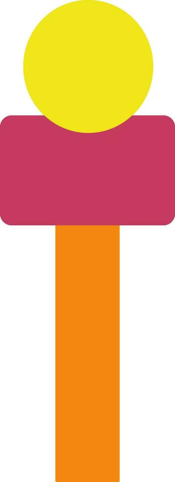 Orange and yellow microphone on white background. vector