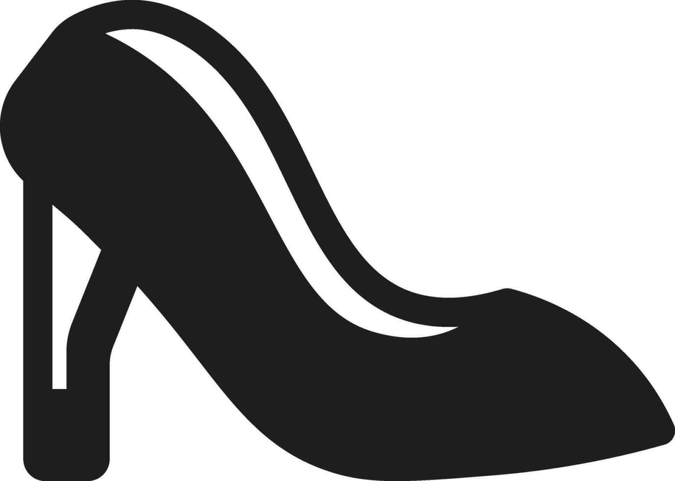 black and white High Heels Icon in Flat Style. vector