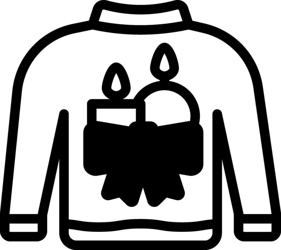 Flat Style Sweater In black and white Color. vector