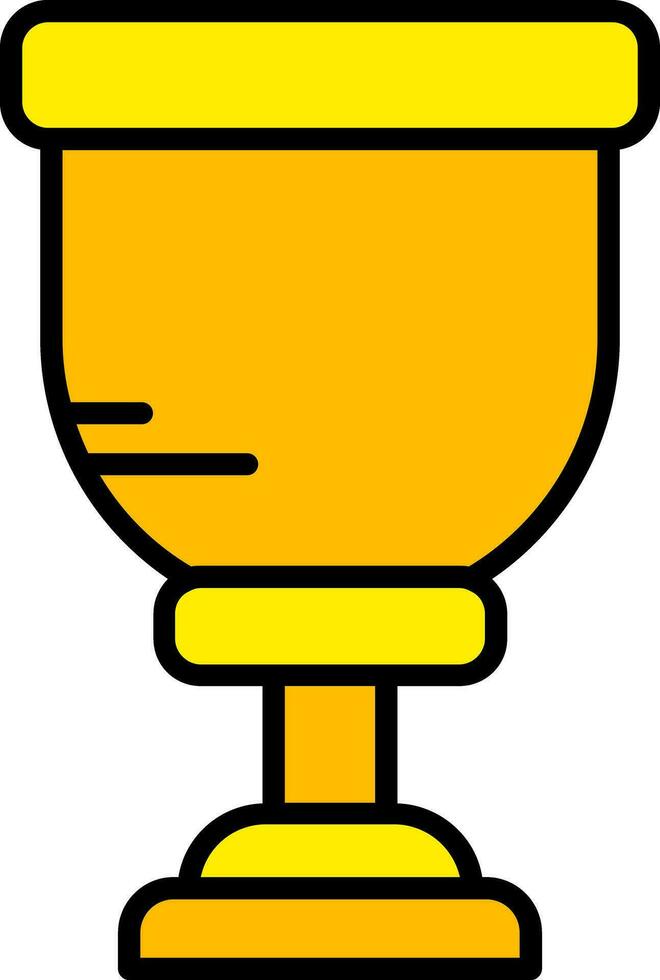 Goblet icon or symbol in yellow color. vector