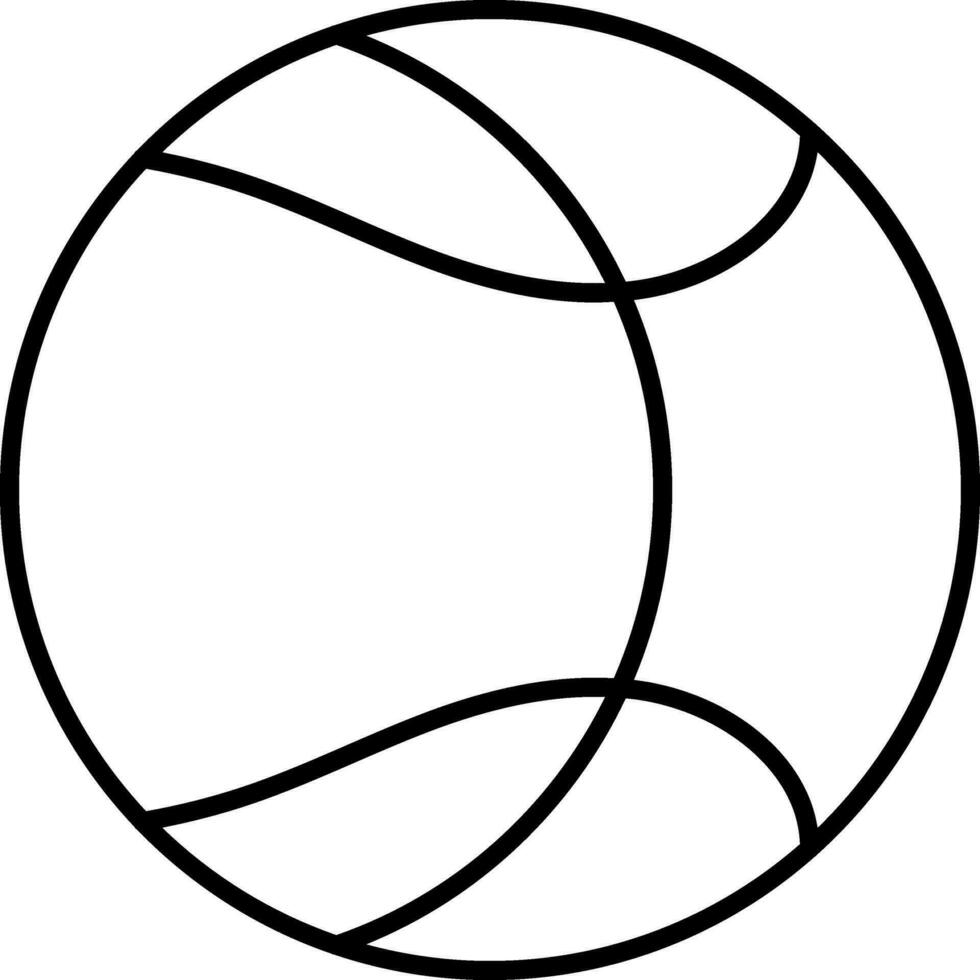 Line Art Basketball Icon in Flat Style. vector