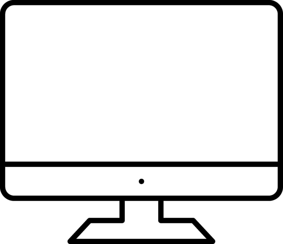 Line art Desktop icon in flat style. vector
