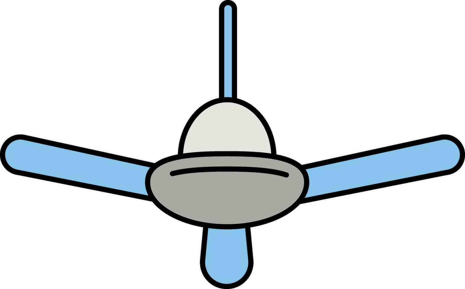 Ceiling Fan Icon in Gray and Blue Color. vector