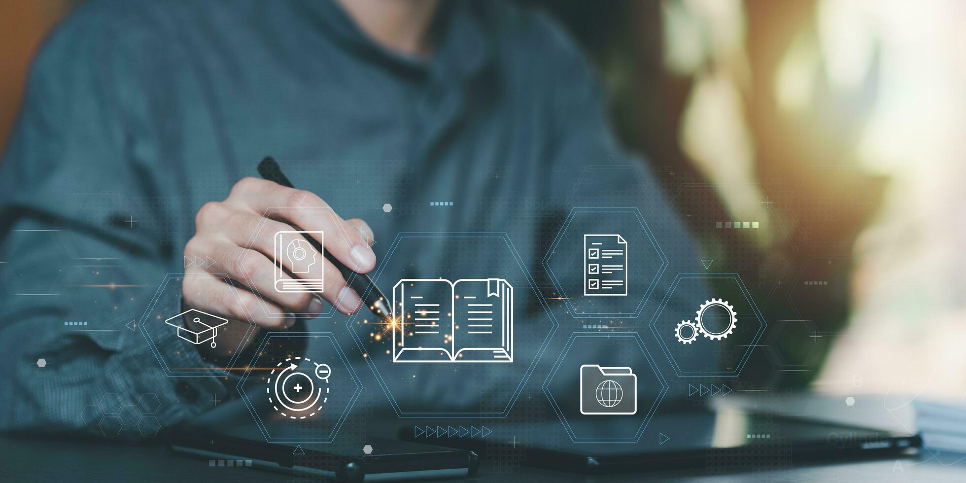 Internet online education and learning concept ,personal development plan make business successful ,adding new career skills ,business education ,internet lessons ,e-learning webinars photo