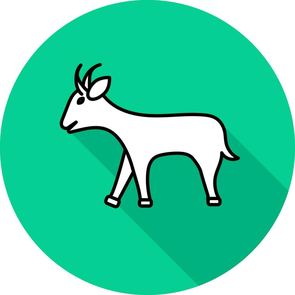 Goat Icon On Green Background. vector