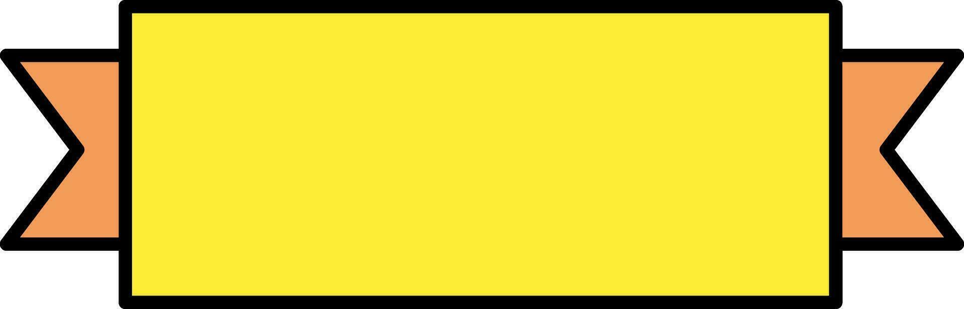 Yellow And Orange Color Empty Ribbon Icon. vector