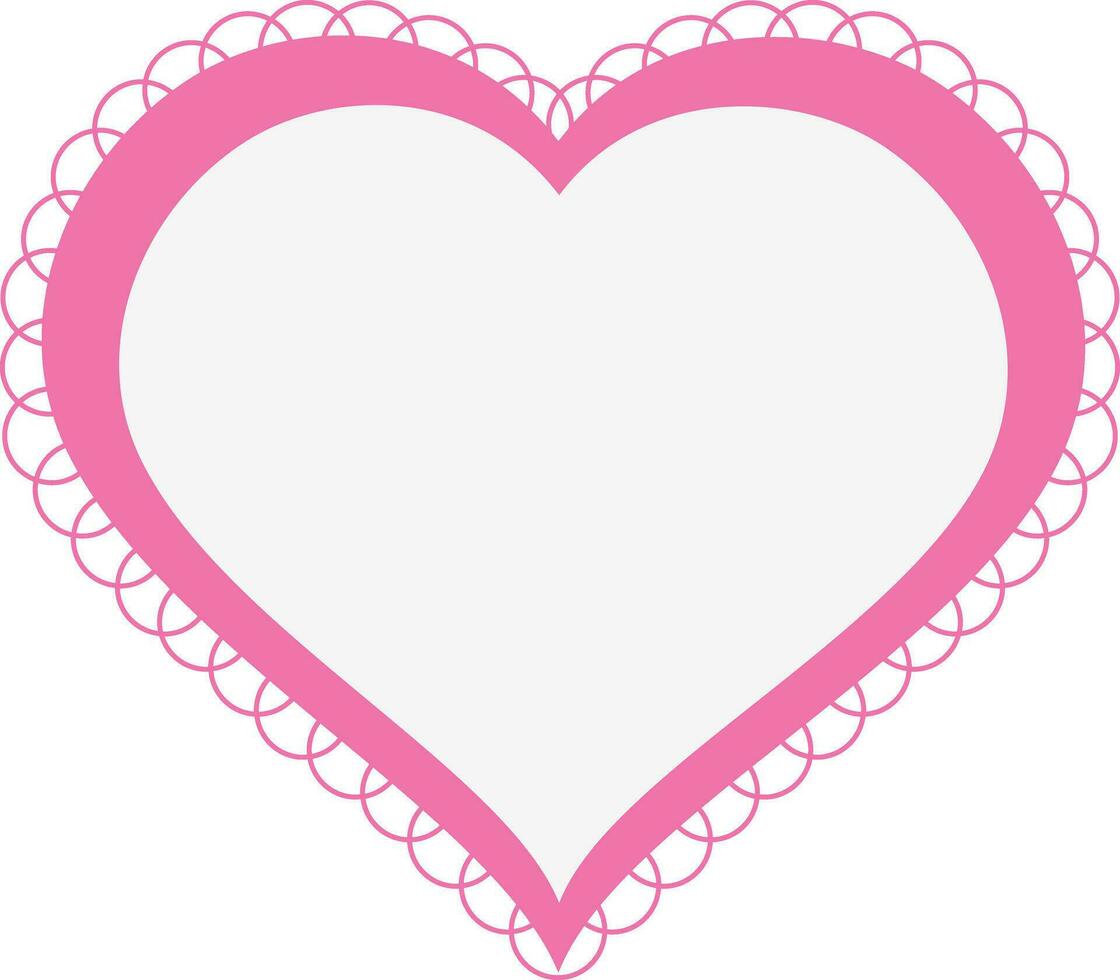 Frame creative of pink heart shape. vector