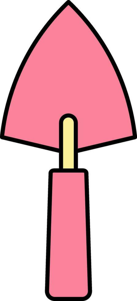 Pink And Yellow Trowel Icon Or Symbol. vector